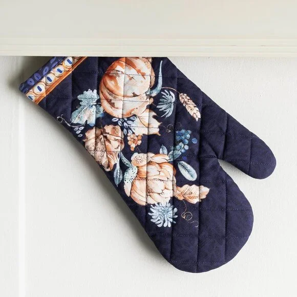 Oven Gloves 100% Cotton Oven Mitt 7" x 13" with Loop Heat Resistant, BBQ, Cookin - Picture 2 of 9